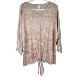 Chico’s Lightweight 3/4 Sleeves Tie Front Sweater 3 XL 16